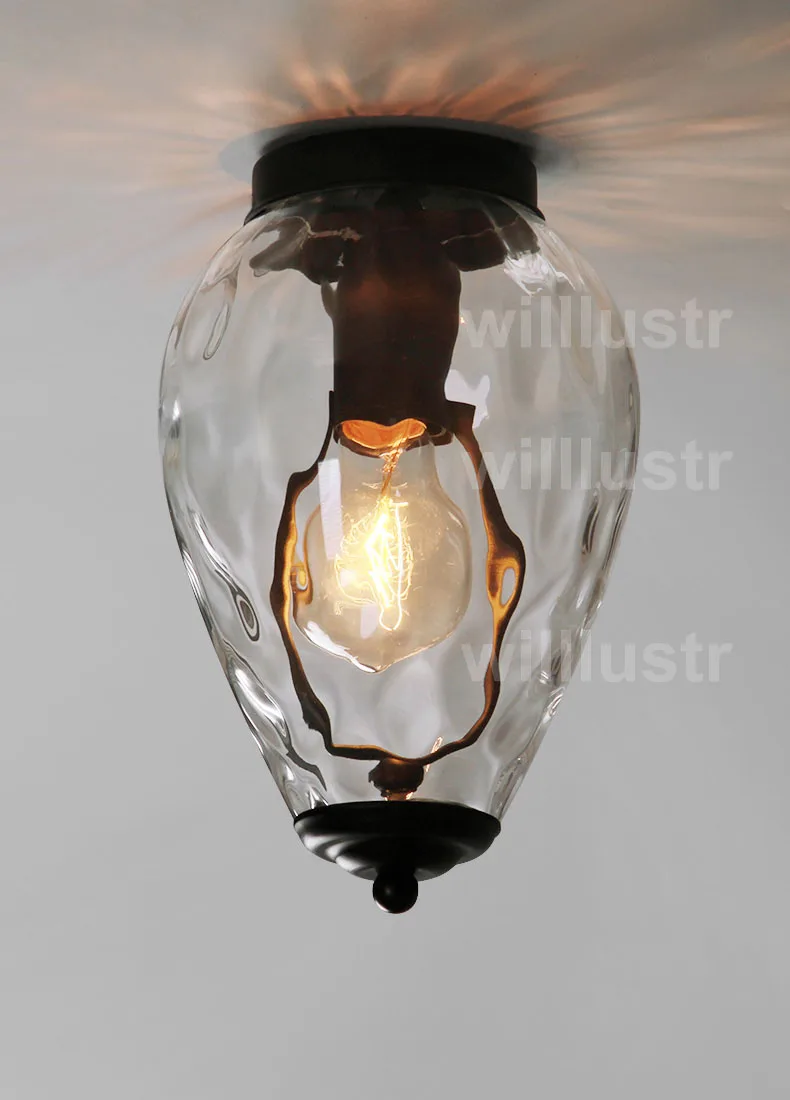 willlustr clear glass ceiling lamp glass light pineapple Polka dot water wave crystal nordic lighting transparent lamp shade