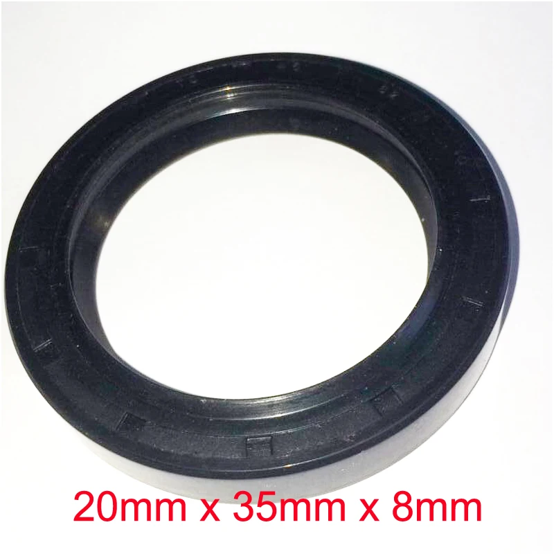 

20mm x 35mm x 8mm Black TC NBR Nitrile Rubber Double Lip Oil Seal