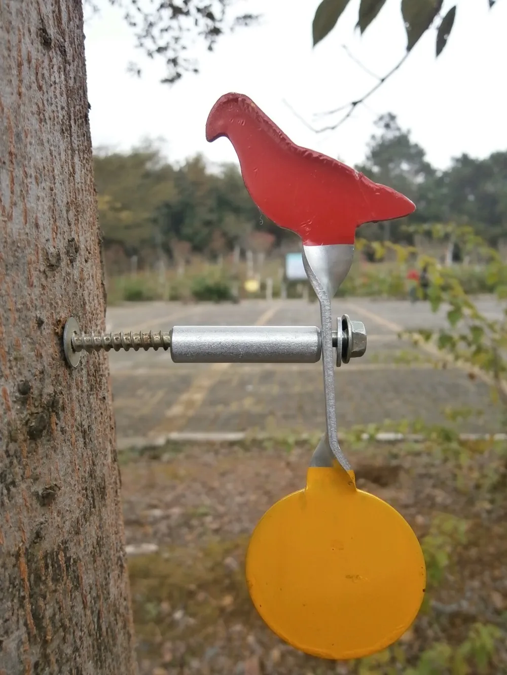 Screwed-type Steel Plinking Target--Pigeon+Round / Also For Paintball, lead Pellet gun, steel bbs, slingshot Shooting Purpose