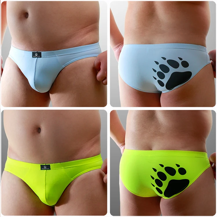 Plus Size Bear Claw Men\'s Triangular Trunks Gay Bear Underwear Bear Paw Low Waist Briefs Trunks For Bear 6 Colors M L XL XXL