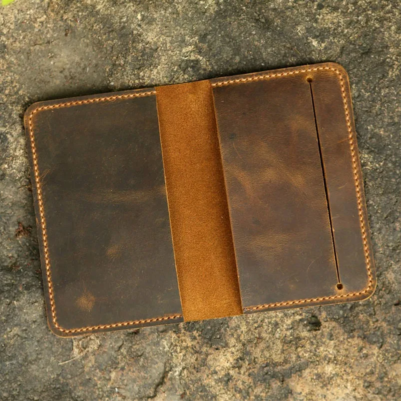 Leather notebook cover for moleskine classic notebook pocket size / Slim leather cover case for moleskine Cahier Volant Journal