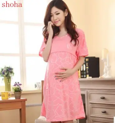 

Clothing Summer Nightgown Maternity Dress Month Pregnant Women Maternal Breast feeding Clothing Home Furnishing Feeding Out