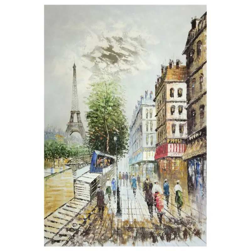 

Hand painted Oil Paintings Landscape Paris Street Wall Art Picture Abstract Modern Canvas Paintings