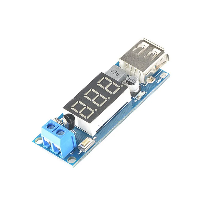 DC 4.5-40 V untuk 5 V 2A USB Charger LED Step-Down Buck Converter Voltmeter Modul Rendah power
