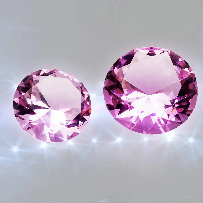 

Beautiful 6cm Pink Glass Jewel Crystal Diamond Children's gifts Christmas Festival Home Decoration