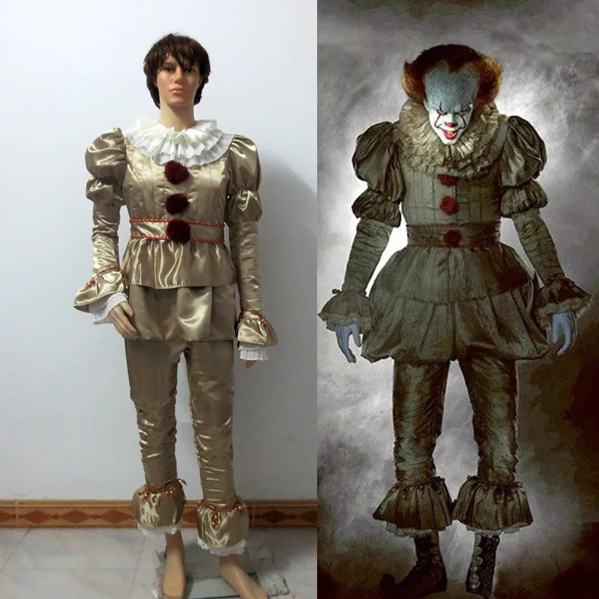 

Stephen King's It Cosplay Costume Pennywise Clown costume suit Custom made fancy Halloween Terror costume For Adult Men