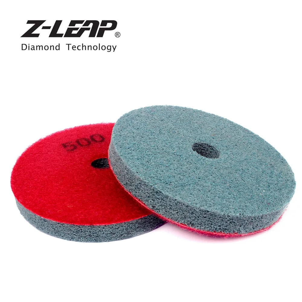 Z-LEAP Diamond Sponges 7pcs 4 Inch For Marble Polishing Abrasives Artificial Stone Polishing Wheels Buff Disk Thickness 10mm