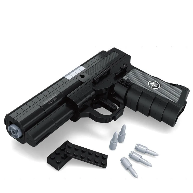 AUSINI 327 шт. пистолет SWAT Magnum револьвер пистолет мощность оружие модель игрушки кирпичи строительные блоки игрушки для детей