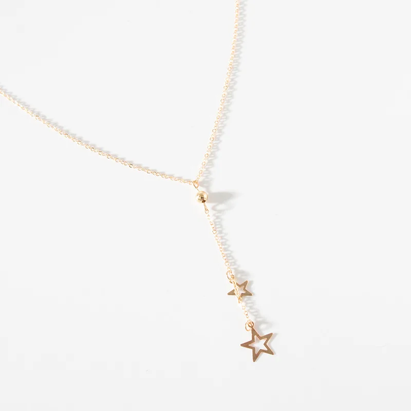 European And American Fashion Popular Simple Five-pointed Star Pendant Necklace New Star Super Fairy Necklace Gift Wholesale