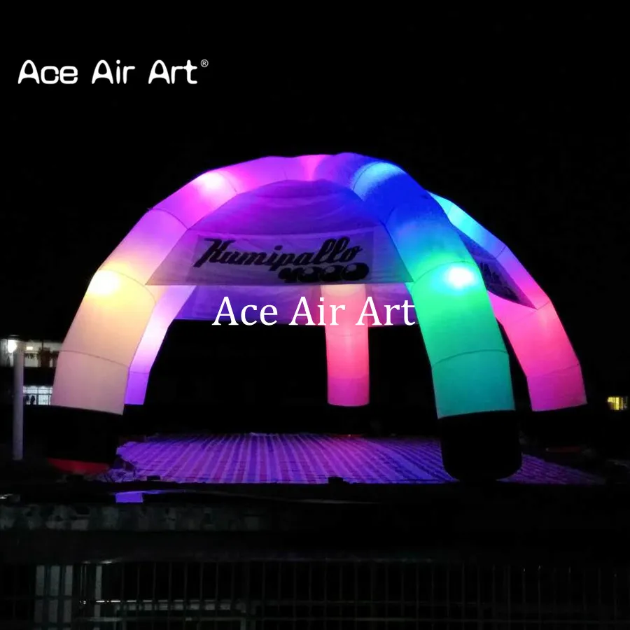 Customized Giant Inflatable Spider Tent with LED Light for Events Colorful Exhibition Stands Dome Marquee for Sale