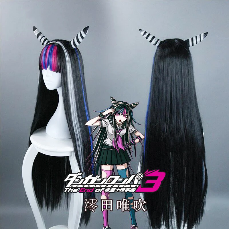 Danganronpa Dangan Ronpa Mioda Ibuki Cosplay Wigs 100cm Long Heat Resistant Synthetic Hair Perucas Cosplay Wig + Wig Cap