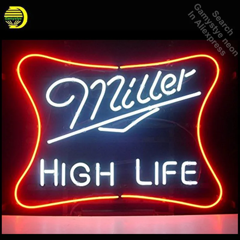 Mille High Life neon Sign Glass Tube neon light Recreation Coffee Windows Professional Iconic Sign Advertise Motel Sign Business