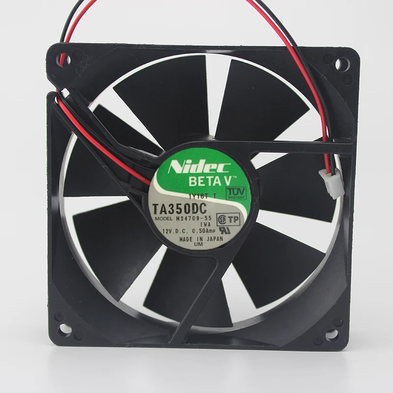 

9cm 9025 12V 0.50A inverter cooling fan M34709-55 double ball bearing 2 wire