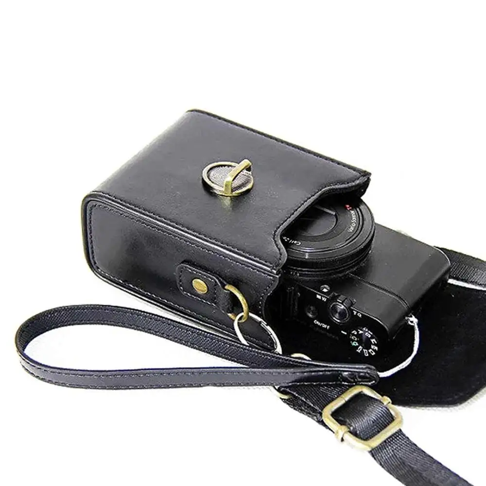 PU leather camera case bag with strap for Panasonic Lumix DMC TZ200 TZ100 TZ110 TZ91 TZ90 TZ95 ZS70 ZS80 ZS60