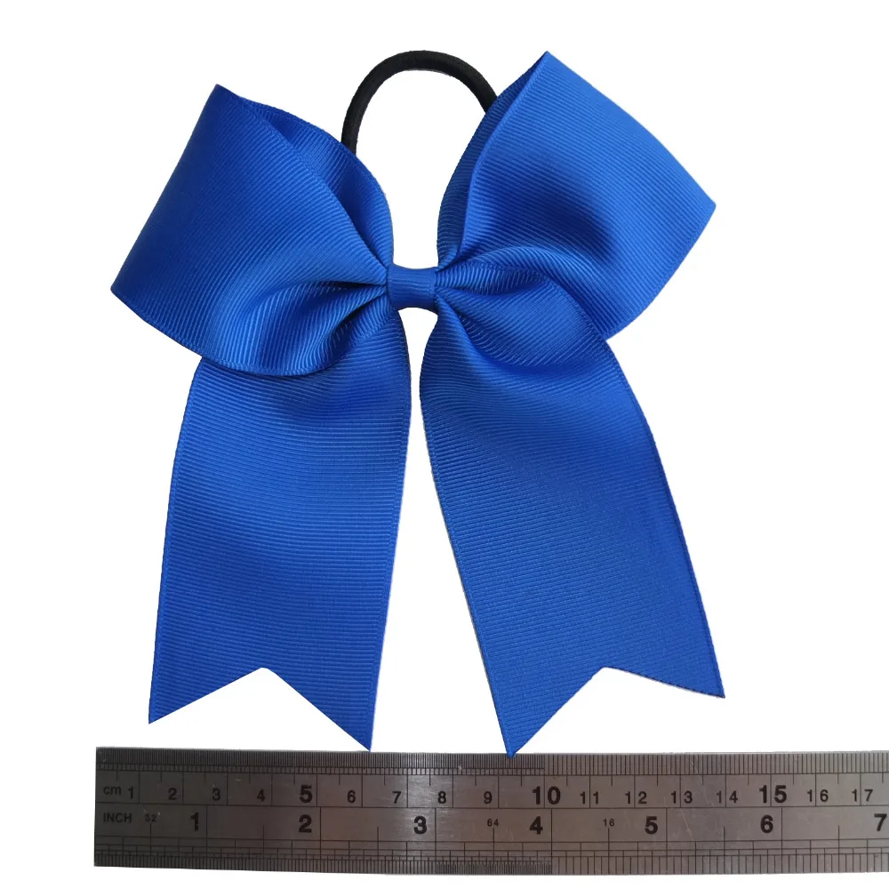 2 PCS 6 inch Cheer Bow WITH Elalstic Hair Bands Large hair bows Ponytail leading bow Holiday Hair Ribbons Bows Headwear