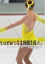 Yellow Ice Skating Dress Kids 2017 Competition Figure Skating Dresses Girls Custom Ice Figure Skating Dress Women New G16