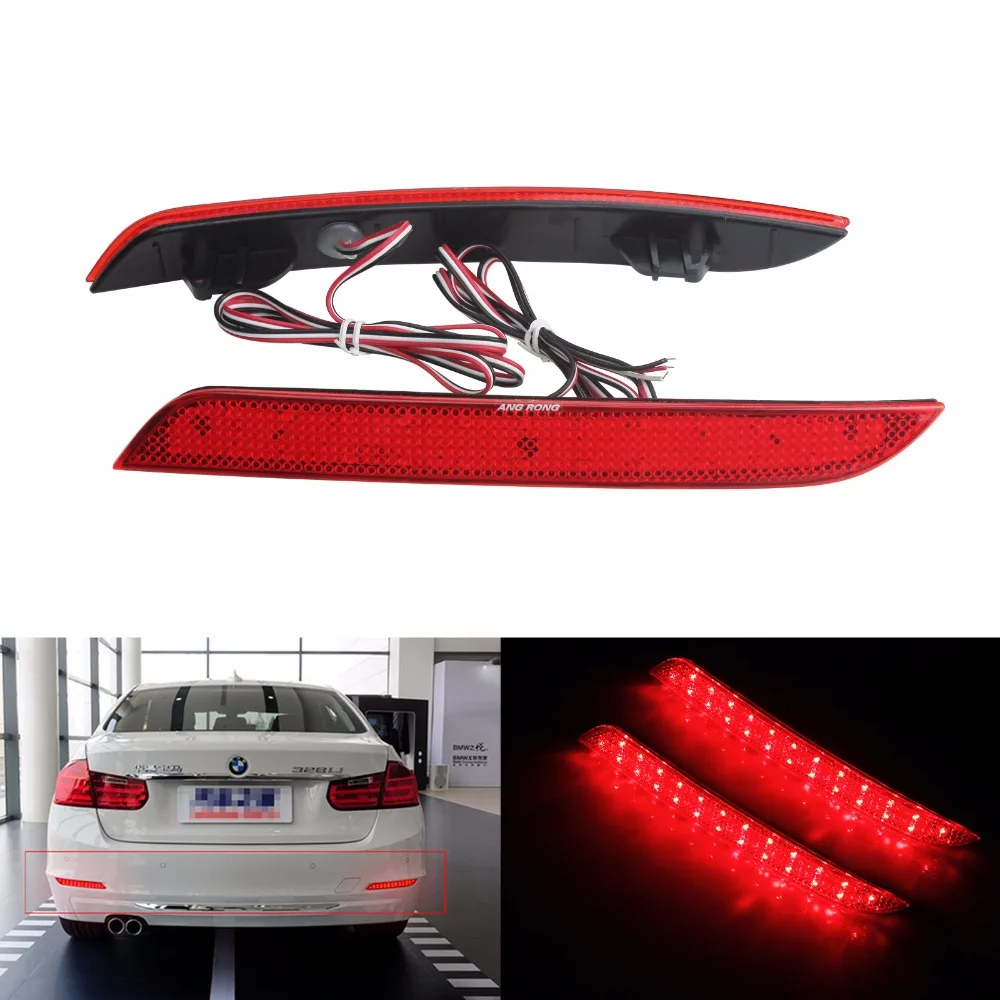 ANGRONG Red Rear Bumper Reflector LED Brake Light For BMW 3-Series F30 F31 F35 F34, 4-Series F32 F33 F36 (CA180)