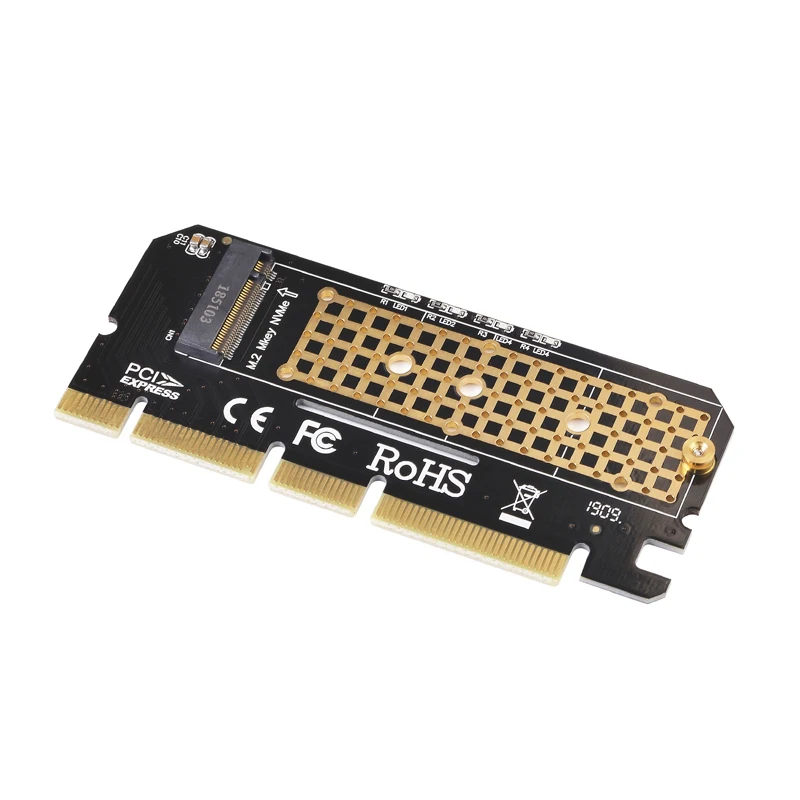 بطاقة توسيع PCIE إلى M2 ، محول الكمبيوتر LED ، واجهة M.2 NVMe SSD NGFF إلى PCI Express 3.0 X4 X8 X16