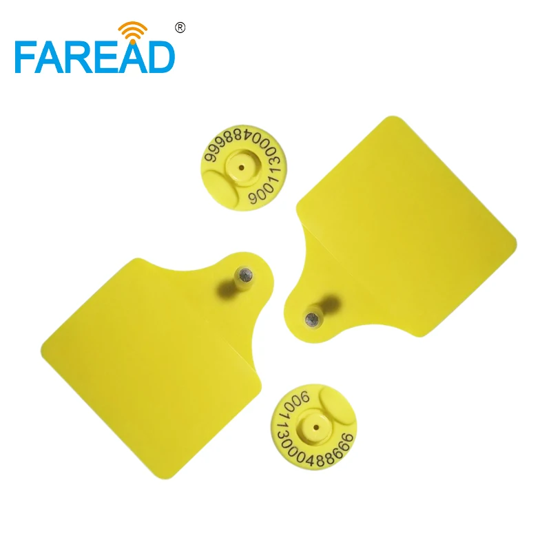 x10pcs TPU Sheep cow pig visual tag 134.2KHz ISO11784/5 FDX-B RFID cattle ear tag for animal identification