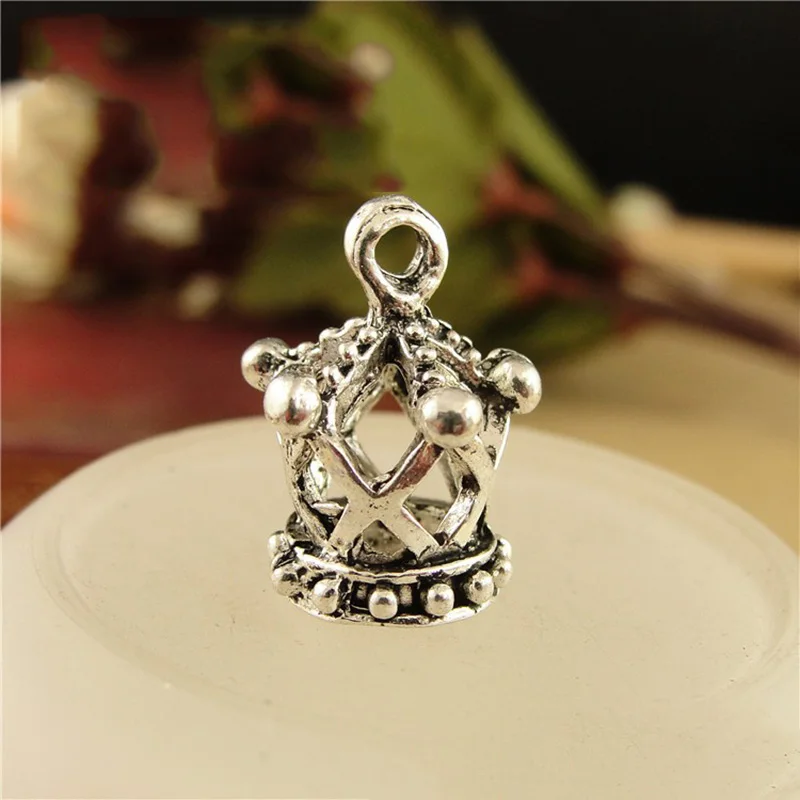 20pcs Antique Gold/Silver Color Crown Beads Connectors Charms End Beads Cap For Bracelet Necklace DIY Jewelry Making Findings