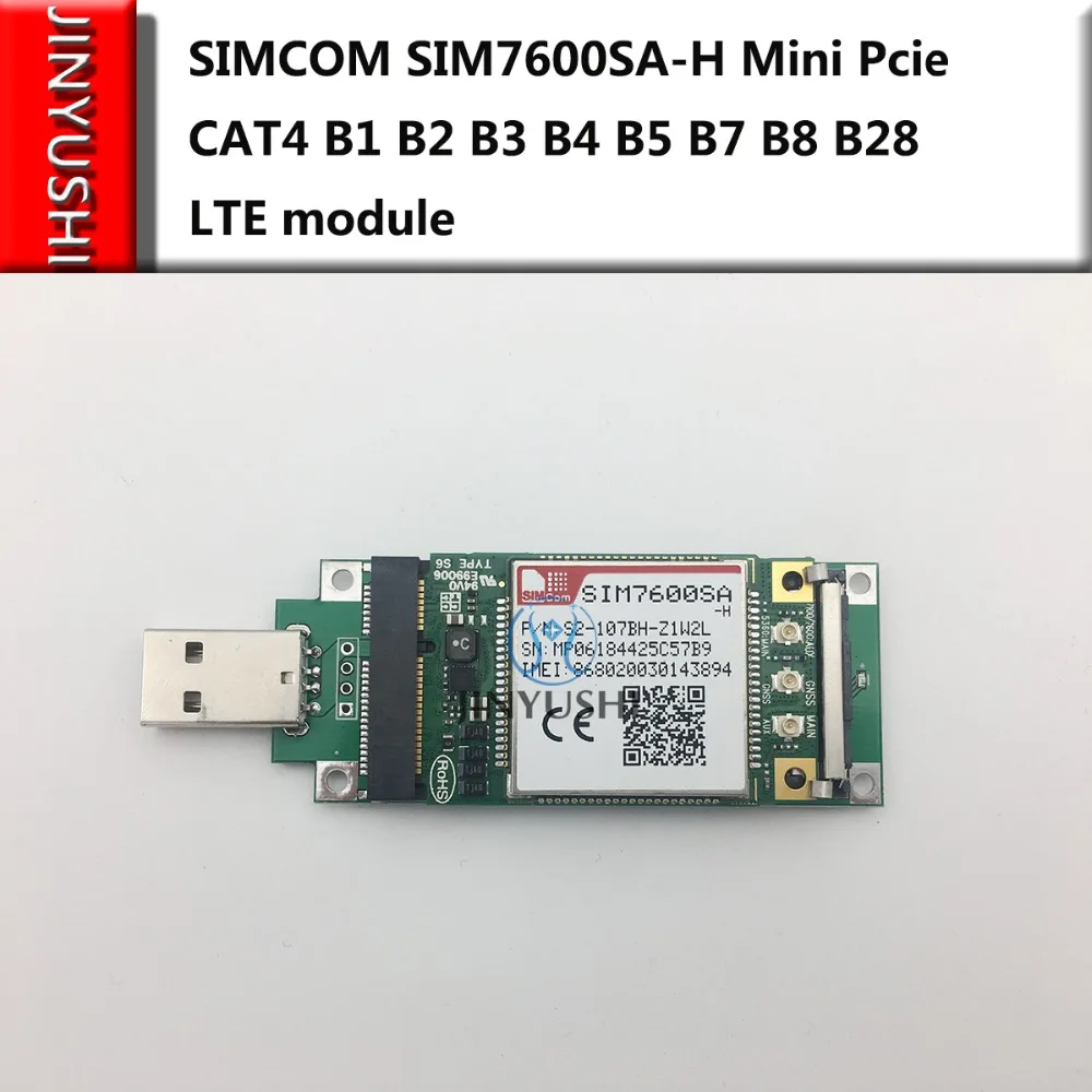 SIMCOM SIM7600SA-H SIM7600 Mini Pcie+USB adapter with SIM card slot Type CAT4 B1 B2 B3 B4 B5 B7 B8 B28 LTE module