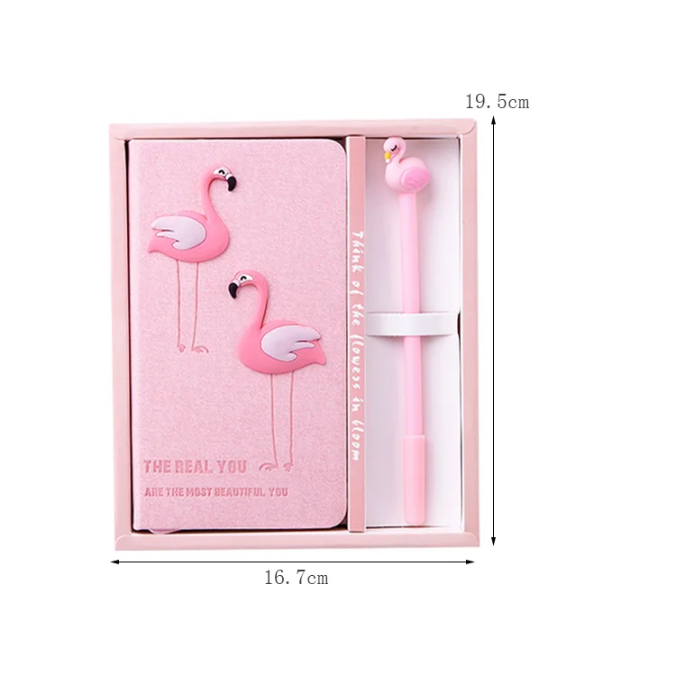 Pink Flamingo Notebook Set Note Book With Pen Set Diary Day Planner Kawaii Journal Stationery School Supplies Study Gift Tools