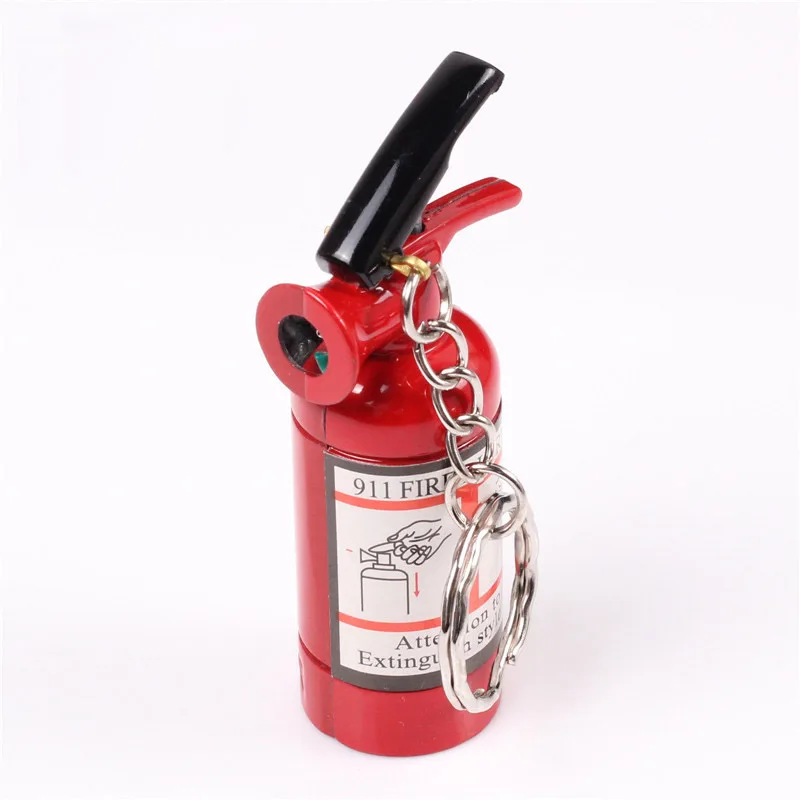 Creative Mini Extinguisher-Type Lighters Butane Gasoline Metal Lighter Inflated Gas Extinguisher Lighter Bar Key Chain Toys Fire