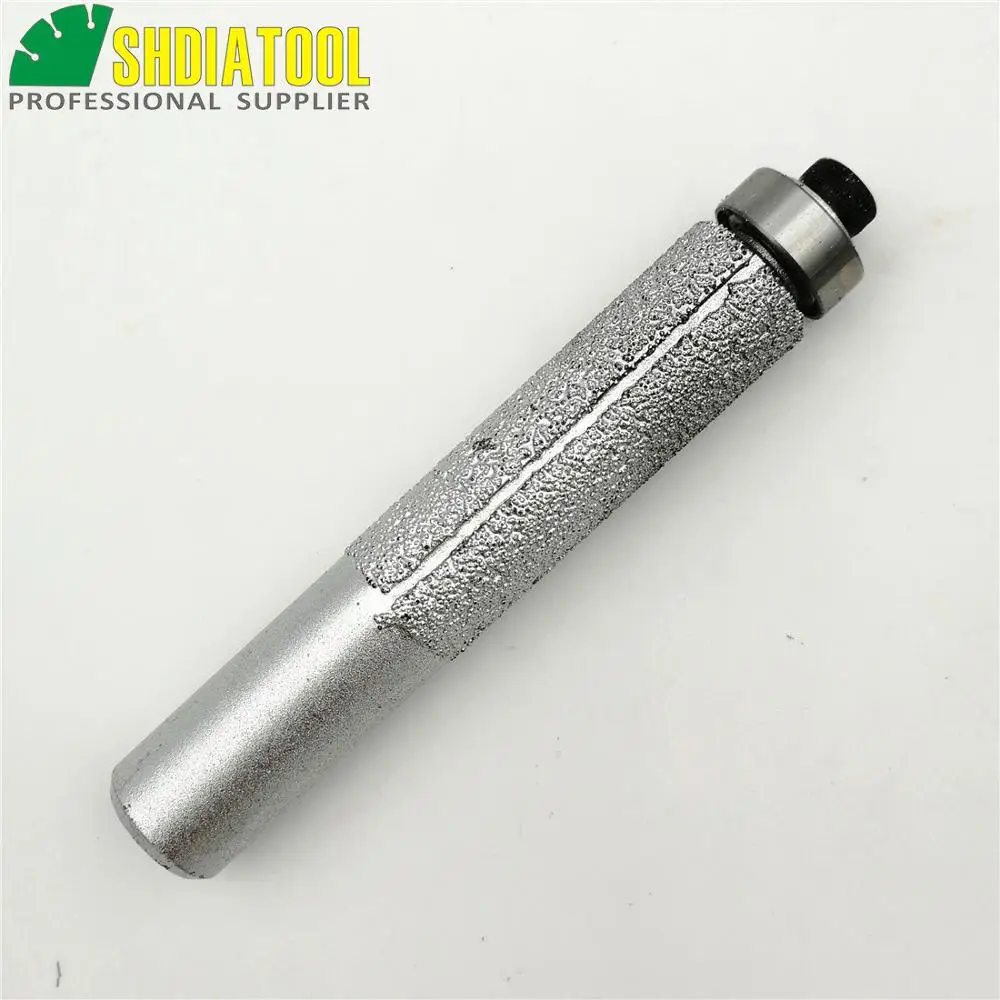 

SHDIATOOL No.2 Straight cutter with bottom bear for stone Vacuum brazed diamond router bits 12.7mm shank for edge profile