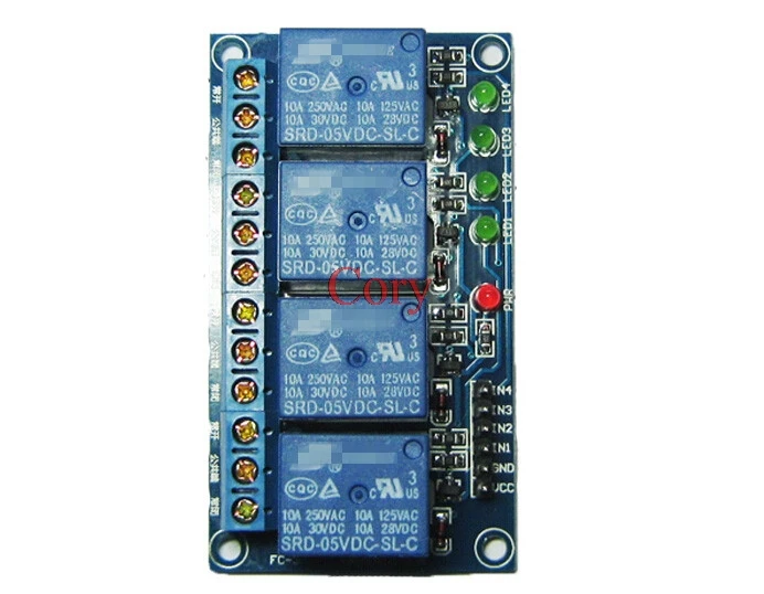 Electronic SRD-05VDC-SL-C 4 Channel DC 5V 12V 24V Coil High Lever Power Relay Module