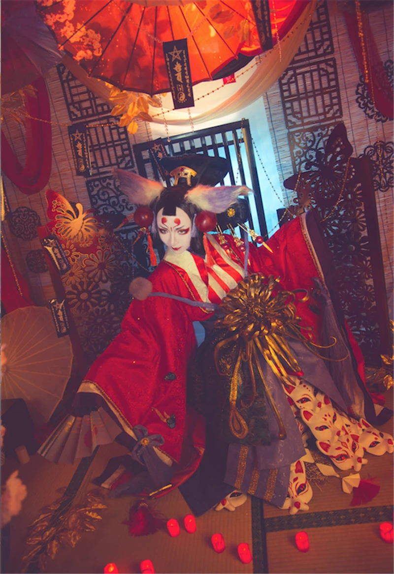 

Irelia H Store Mae Tamamo Onmyoji Game Cosplay Mae Tamamo cosplay costume dress Gorgeous kimono costume Full Set custom made