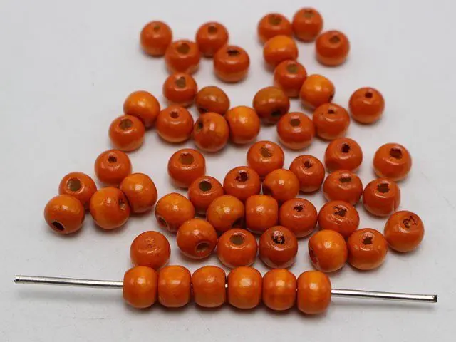 

500 оранжевые 8 мм круглые деревянные бусины ~ деревянные бусины-разделители для изготовления ювелирных изделий