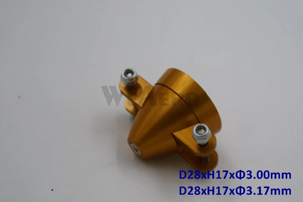 Eje de Motor sin escobillas para avión teledirigido, piezas de repuesto de aluminio plegable, D28xH27mm, 3,00mm/3,17mm, con adaptador, 5mm