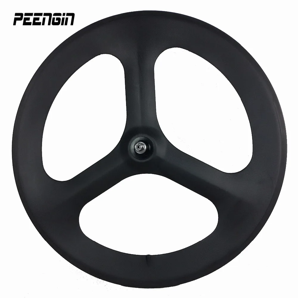 Carbon Brand Cycle Tubular 3/Tri Spoke Wheel 700C Road/Triathlon/Track Bike Fixed Gear 23mm Width 70mm Depth Front/Rear wheelset