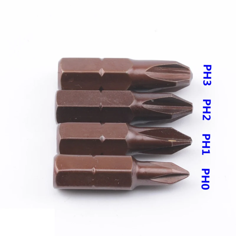 4size/set S2 Alloy Steel Magnetic Tip Phillips Screwdriver bits PH0 PH1 PH2 PH3 Cross Screwdriver bit Tools 25mm Length