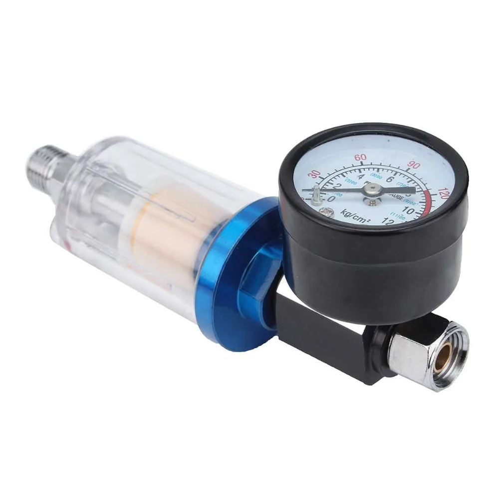 Di alta Qualità 1/4 "A Spruzzo Pneumatica Pistola Ad Aria Gauge + In-line olio Separatore D'acqua Filtro A Spruzzo Pneumatico pistola Accessori
