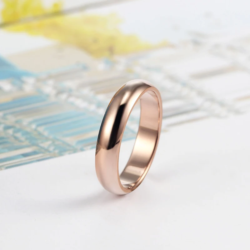 Best Selling High Quality Titanium Steel Highly Polished Ring Gold Silver Color Shiny Succinct Womens Girls Ring Jewelry