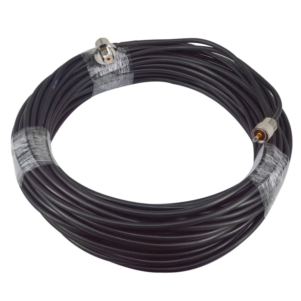 RG8X Coaxial Antenna 30M Cable UHF Male to UHF Female Rightangle Connectors 50 OHM Jumpers Amateur CB Radio Antenna Cable Wire