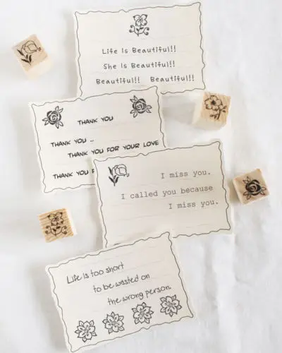 12Pcs Flowers Floral Wood Stamps DIY Wooden Rubber Stamp Rose Flower Letters Diary Craft Card Stamps Set for Scrapbooking