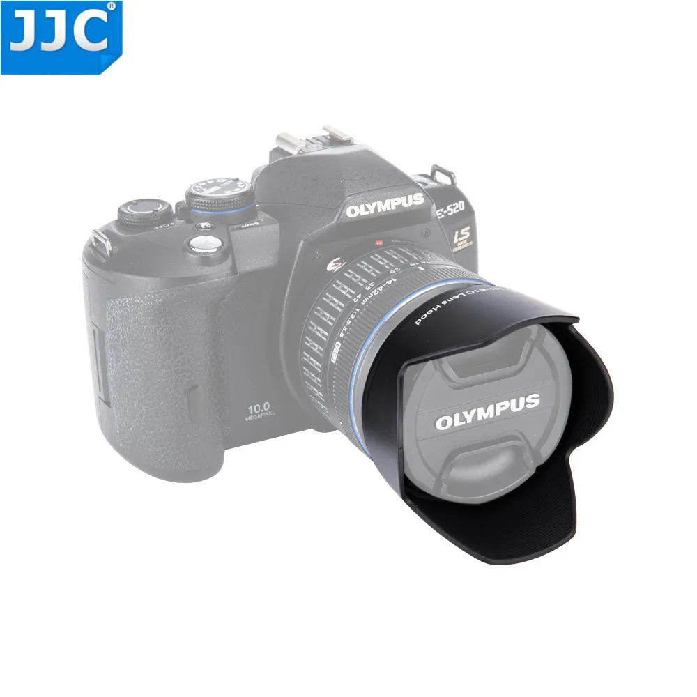 JJC Reversible Black Lens hood for OLYMPUS Zuiko Digital ED 14-42mm M.Zuiko DIGITAL ED14-150mm II Repace Olympus LH-61C