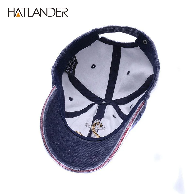 [HATLANDER] Marke gewaschen weichen baumwolle baseball cap hut für frauen männer vintage papa hut 3d stickerei casual outdoor sport kappe