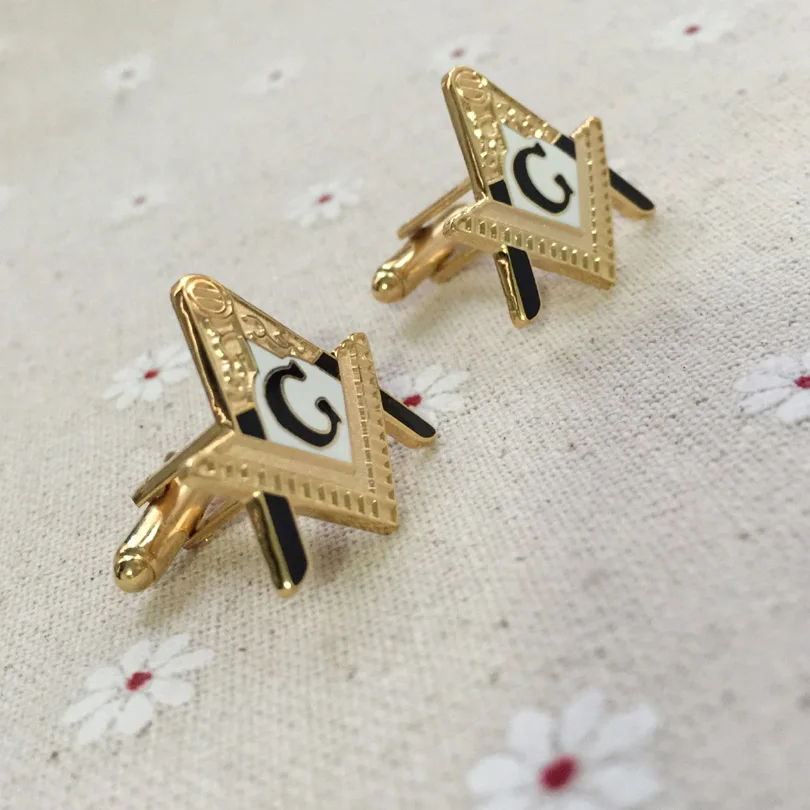 Freemasons Entered Apprentice Cufflinks Masonic Square and Compass with G Metal Badge Cuff Link Craft Free Masons Gifts