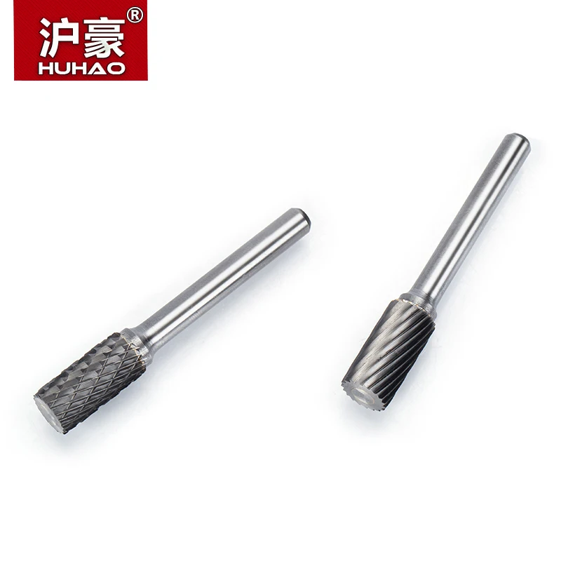 HUHAO 1pc 6mm Shank Tungsten Steel Cutter Metal Grinding Carving Head Rotary File Router Bit For Metal Polishing Type A