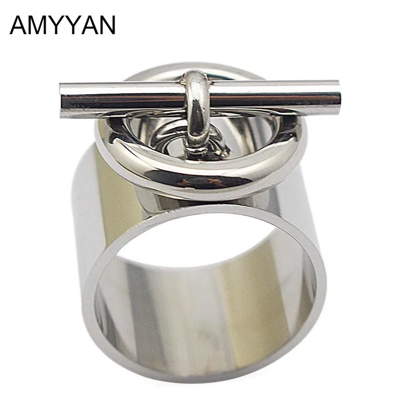 Fashion Men Rings Stainless Steel anillos wedding rings Symbol Pendants Women Chunky Rings with Round Charm