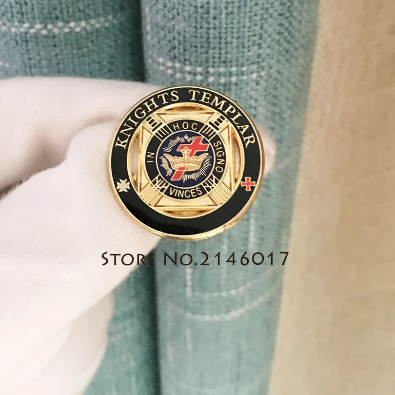 

10pcs Masonic Free Masons Round Enamel Brooch and Pins Masonry Metal Badge Free Masons Delux Knight Templar Large Lapel Pin