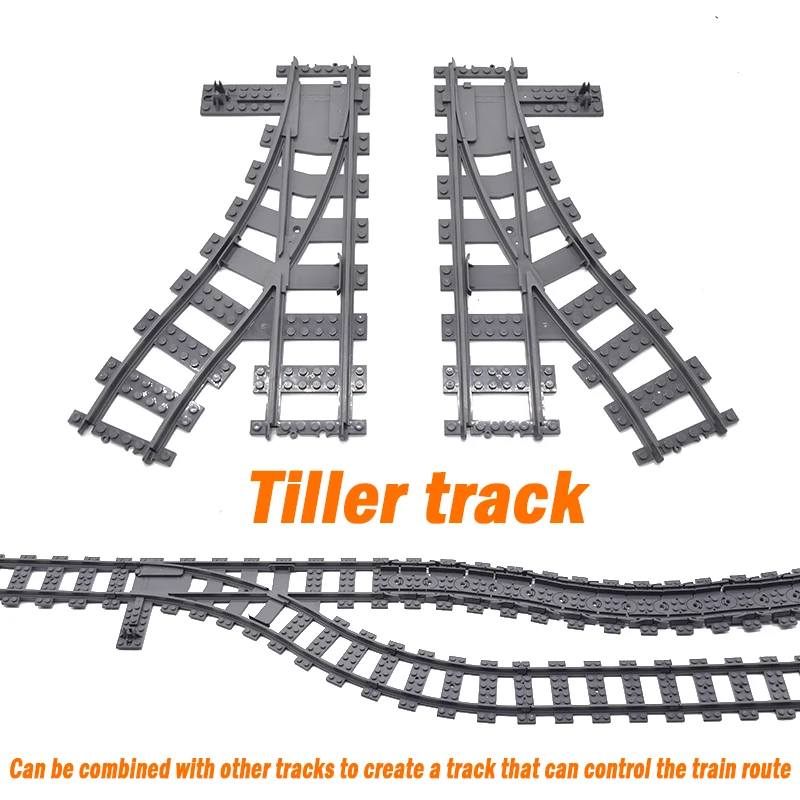 MOC Railway Track For Train Tracks Straight Curved Soft Rails Track Building Block Bricks DIY Trains Rail Boys Toys For Children