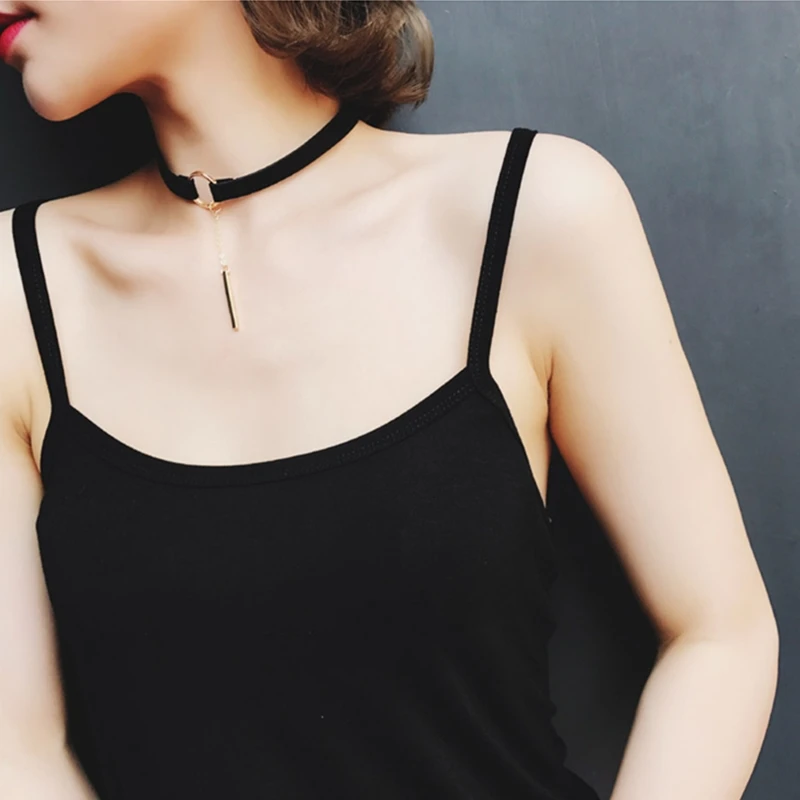 Fashion Girls Black Velvet Choker On The Neck For Women Gothic Punk Chain Pendant Necklace Collar Jewelry Female Party Gift