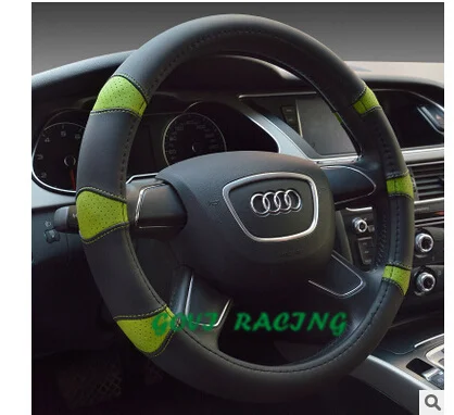 kinds of color 38cm car steering wheel cover real leather  pvc material escolar accesories para autos  car-styling funda volante