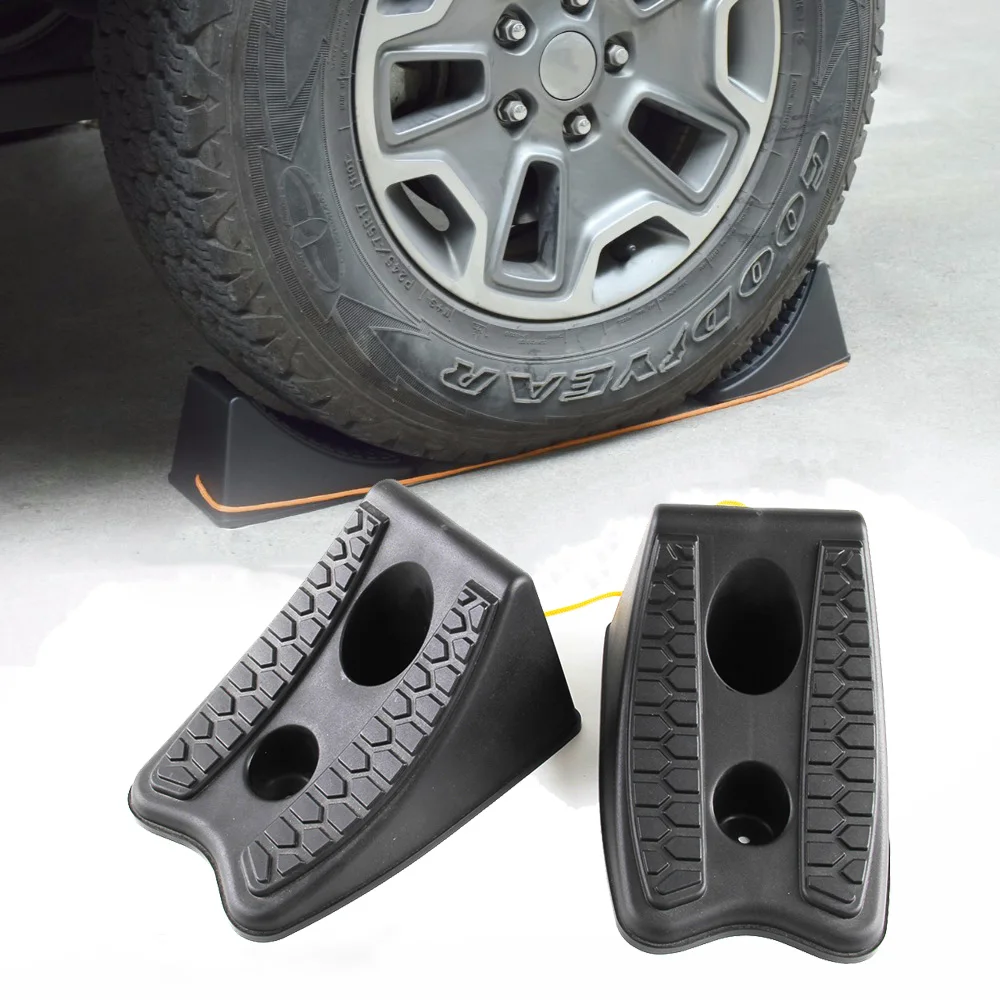 

1Pair Heavy Duty Wheel Chocks For SUV 4X4 ATV Jeep Caravan Car Wheel Stoppers Tire Chocks RV Trailer ATV Truck Tire Wheel Blocks