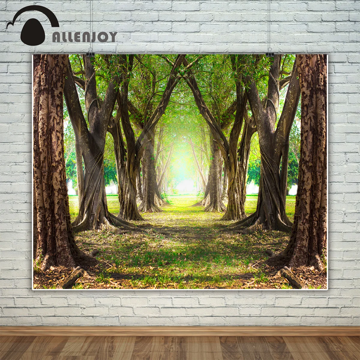 Allenjoy-Fondo para estudio de fotografía, telón de diseño original para sesión fotográfica, bosque mágico, verde, temporada de primavera, sendero forestal