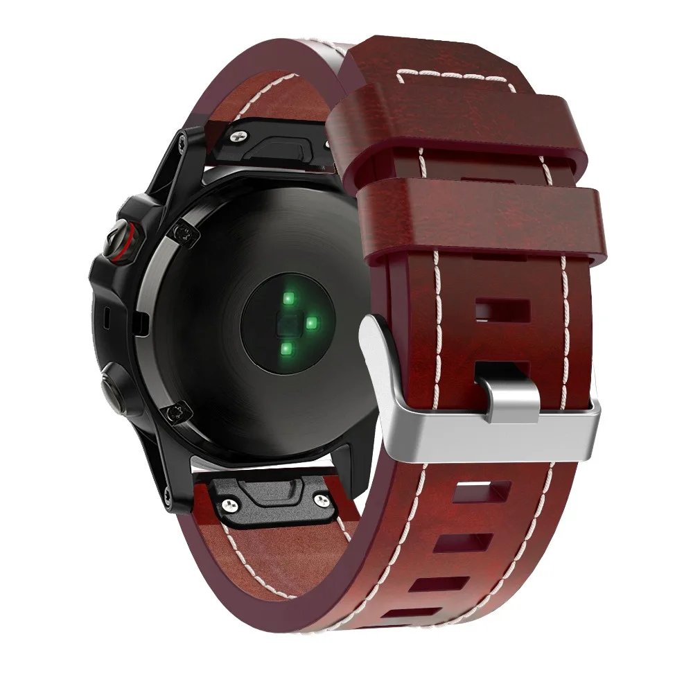 Nova pulseira de relógio de pulso de couro fácil ajuste rápido pulseira cinto 26mm para garmin fenix 3/fenix 5x 5x plus pulseira de relógio inteligente